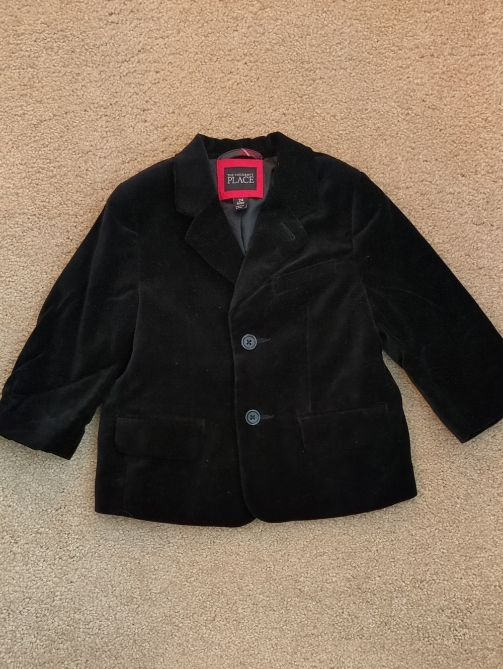 The Children's Place Classic Black Velvet Blazer for Kids